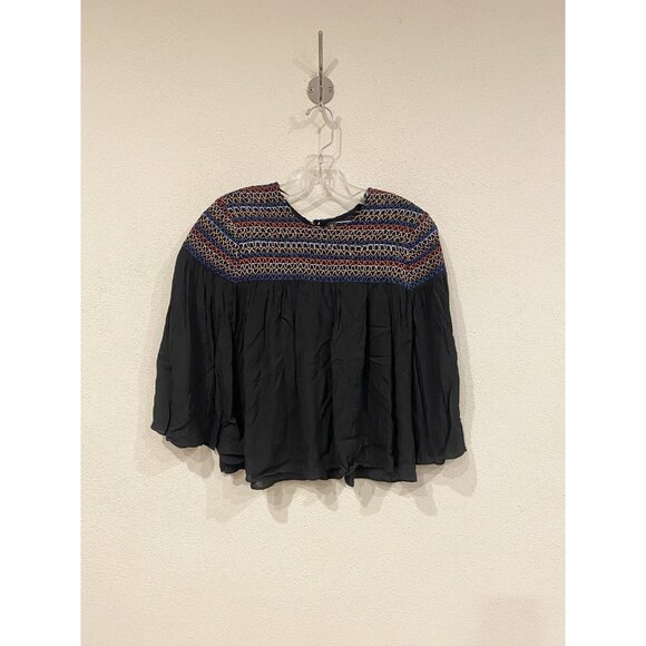 Plenty by Tracy Reese Blouse Womens Small Petite Embroidered Boho Top Shirt - Picture 2 of 6